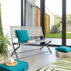 Banc Pliant Olbia Noir Graphite Hespéride -Pas Cher Jardo Via Magasin banc pliant olbia noir graphite hesperide 3