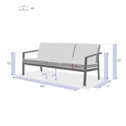 Canapé 3 Places Pavane Graphite Hespéride 11 Canapé 3 Places Pavane Graphite Hespéride -Pas Cher Jardo Via Magasin canape 3 places pavane graphite hesperide 1 5