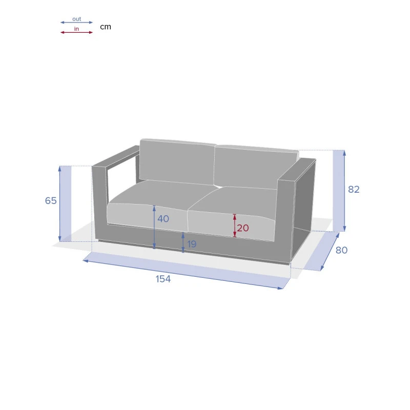 Canapé Extérieur 2 Places Allure Hespéride 3 Canapé Extérieur 2 Places Allure Hespéride – Image 3