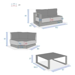 Salon D'angle 5 Places Allure Gris Minéral / Blanc Hespéride 13 Salon D'angle 5 Places Allure Gris Minéral / Blanc Hespéride -Pas Cher Jardo Via Magasin salon d angle 5 places allure gris mineral blanc hesperide 6