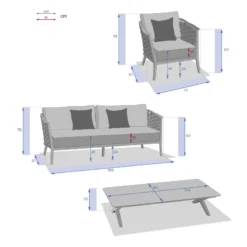Salon De Jardin 5 Places Embruns Praline / Noisette Hespéride 12 Salon De Jardin 5 Places Embruns Praline / Noisette Hespéride -Pas Cher Jardo Via Magasin salon de jardin 5 places embruns praline noisette hesperide 1 2