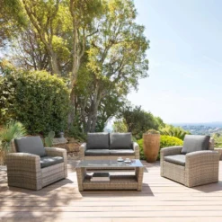 Salon De Jardin Polynésia Coloris Havane Hespéride