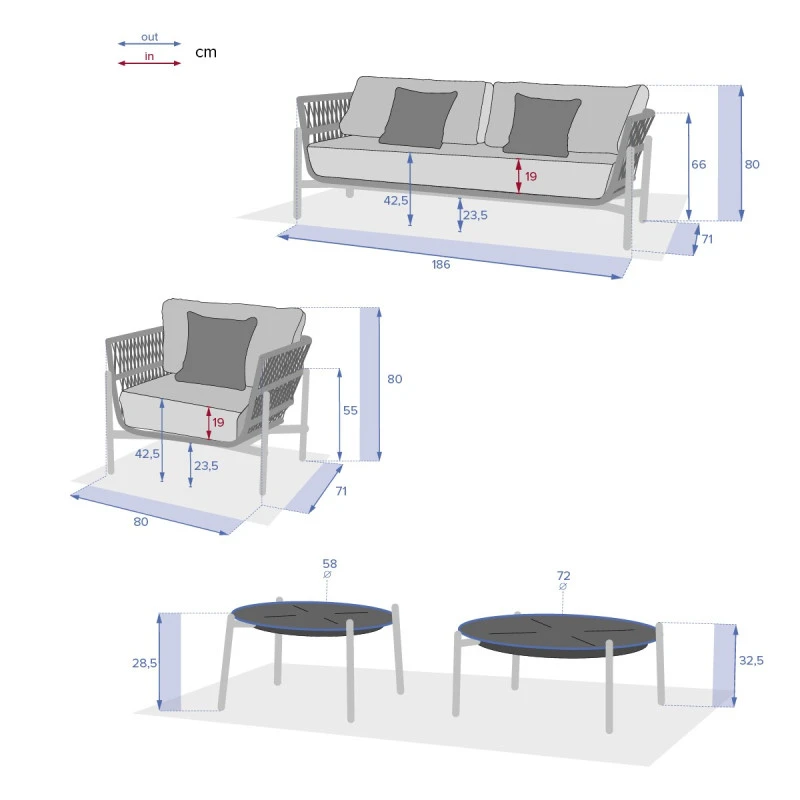Salon De Jardin 5 Places Rubby Graphite Hespéride 4 Salon De Jardin 5 Places Rubby Graphite Hespéride – Image 4