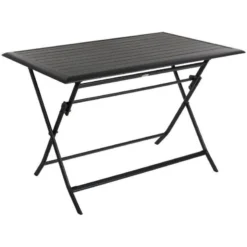 Table Alu Pliante Azua 4 Places Graphite Hespéride