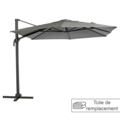 Toile Rempl. Rectangulaire En Oléfine Anthracite Eléa Hespéride