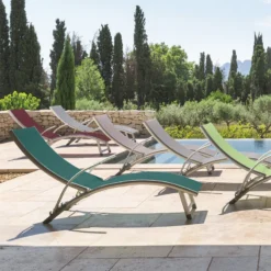 Transat Samba Pliable Et Empilable Bordeaux Hespéride -Pas Cher Jardo Via Magasin transat samba bordeaux hesperide 6